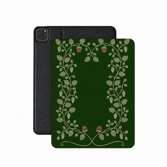 Hop Vine Wreath iPad case — botanical