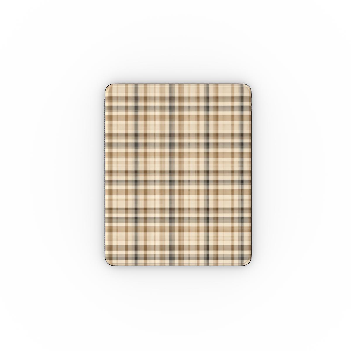 Neutral Tartan iPad case — cozy plaid