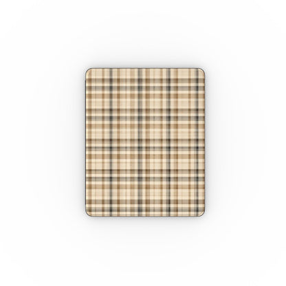 Neutral Tartan iPad case — cozy plaid