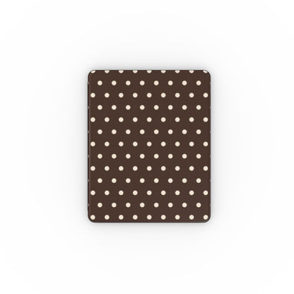 Chocolate Polka Dot iPad case — brown