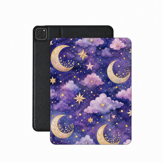 Celestial Moons iPad case — purple moon
