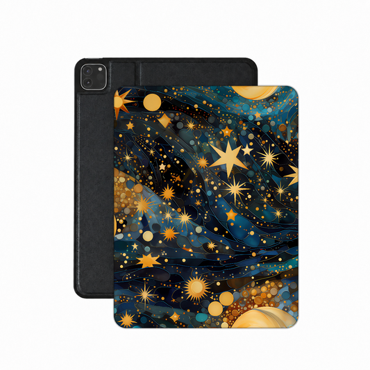 Gilded Cosmos iPad case — celestial gold