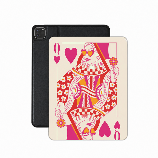 Queen of Hearts iPad case — retro card