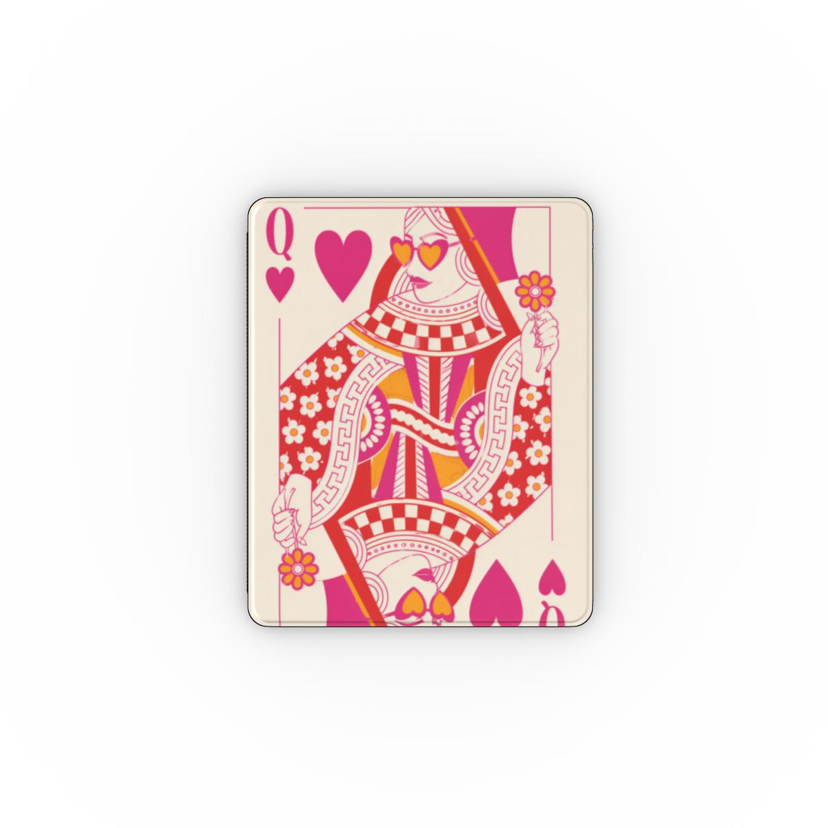 Queen of Hearts iPad case — retro card