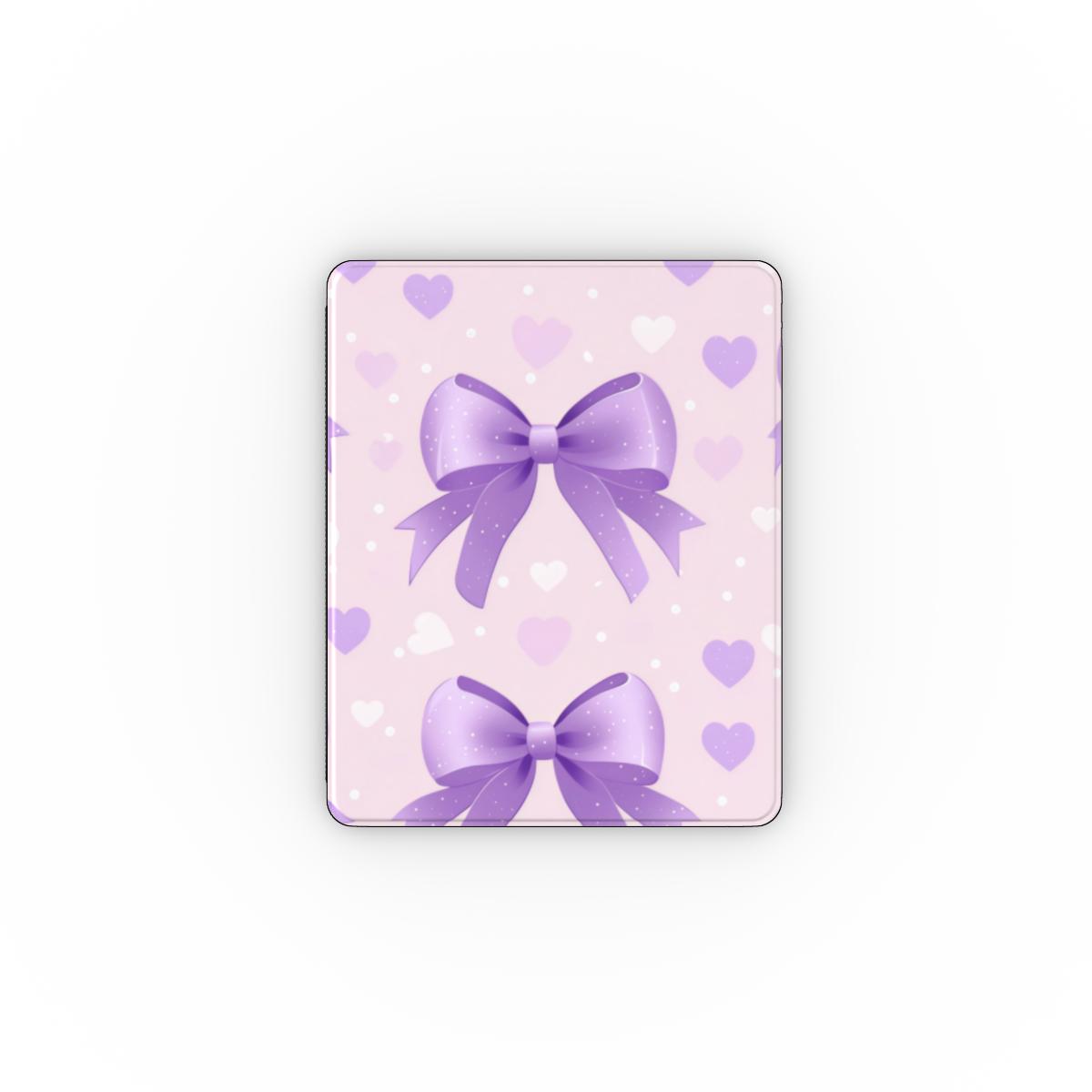 Lilac Bows & Hearts iPad case — coquette