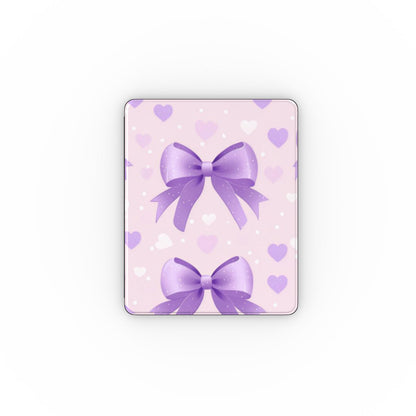 Lilac Bows & Hearts iPad case — coquette