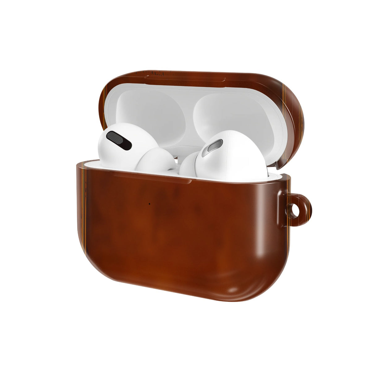 Antique Leather Book AirPods case — open angled view