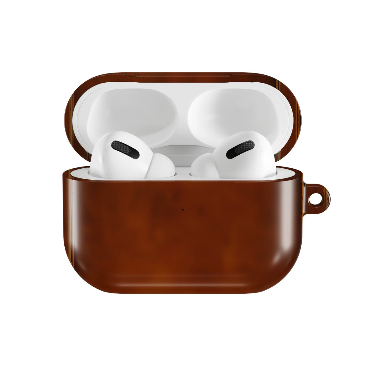 Antique Leather Book AirPods case — open front view