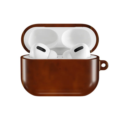 Antique Leather Book AirPods case — open front view
