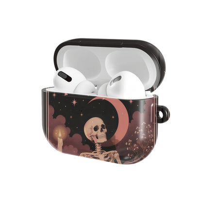 The Reader Tarot AirPods case — open angled view