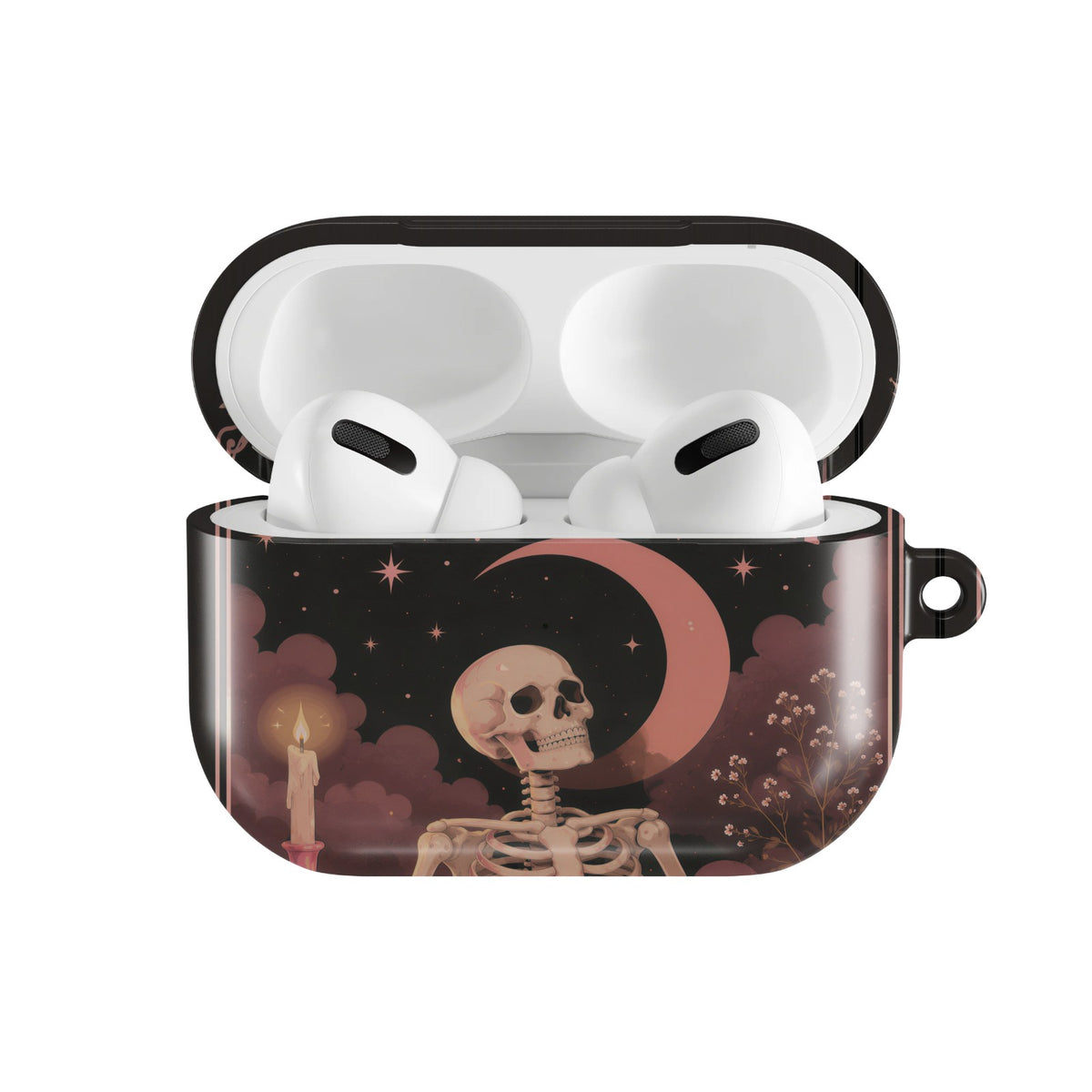 The Reader Tarot AirPods case — open front view