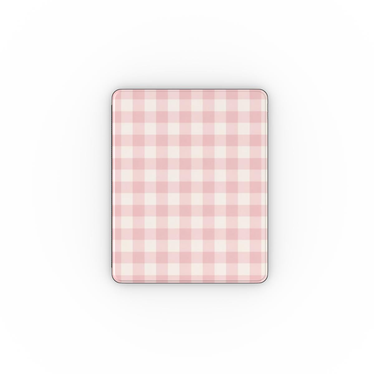 Pink Cottage Gingham iPad case — cottagecore
