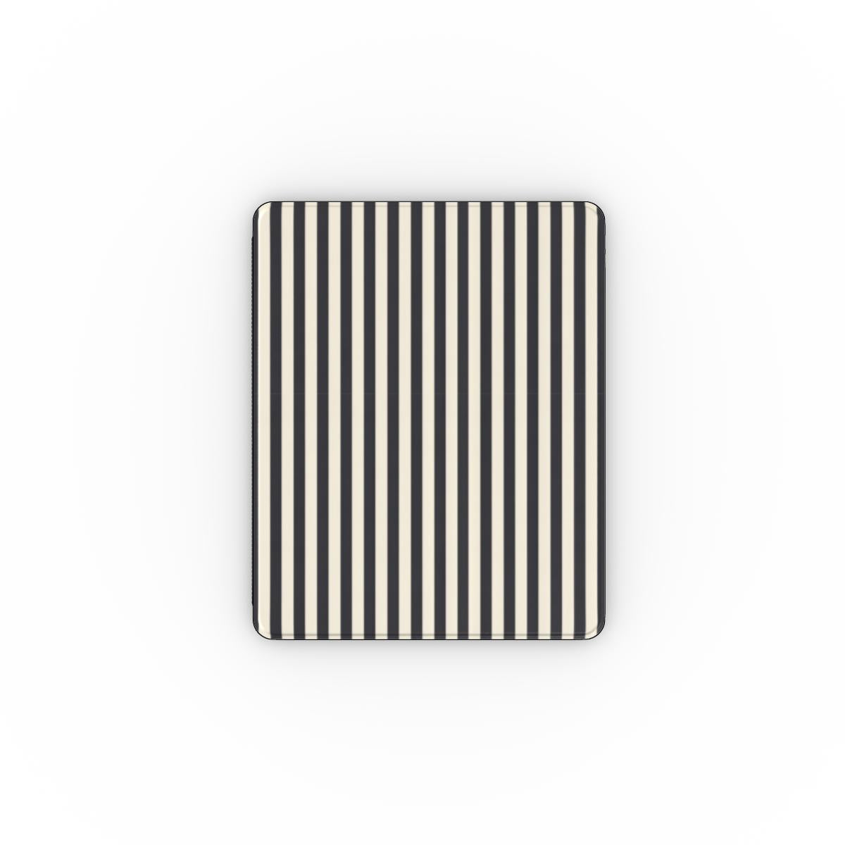 Black & Cream Stripe iPad case — classic stripe
