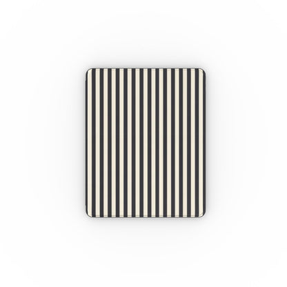 Black & Cream Stripe iPad case — classic stripe