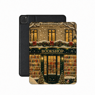 Christmas Bookshop iPad case — festive bookish