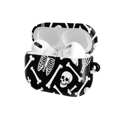 Skeleton Bones AirPods case — open angled view