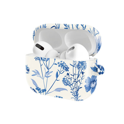 Blue Wildflower AirPods case — open angled view
