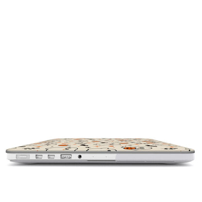 Cute Ghost MacBook case — hard-shell laptop cover, side view with ports