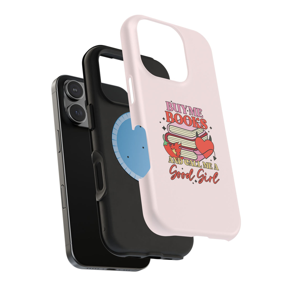Bookish sticker phone case standing upright