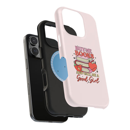 Bookish sticker phone case standing upright