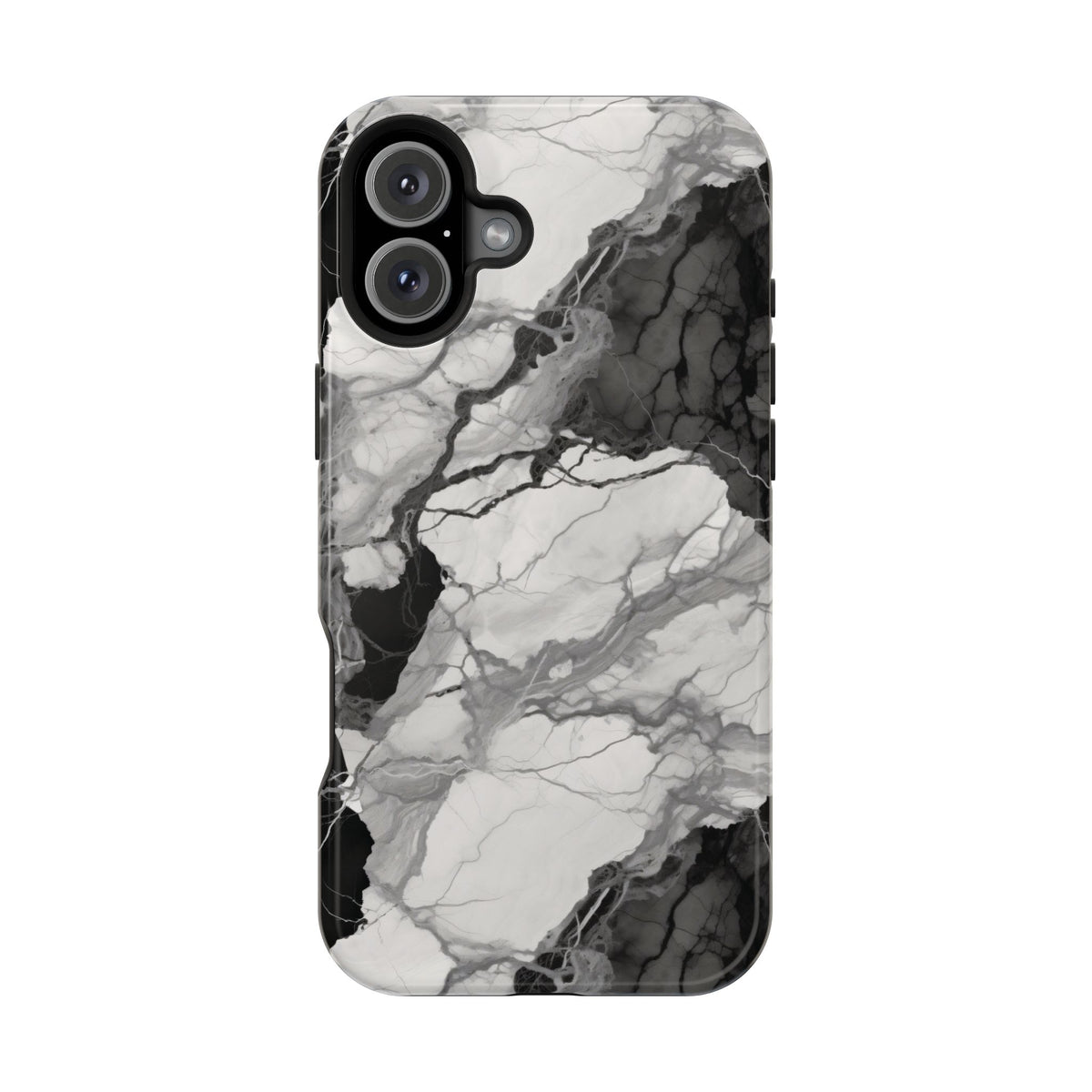 Black and white marble MagSafe iPhone case — view 17
