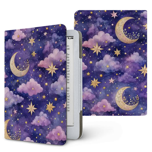 Celestial Moons Kindle case, printed front and back, fits Kindle Paperwhite 6.8 and 7 inch and Colorsoft