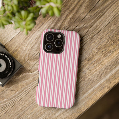 Pink Candy Stripe phone case by Case Noir