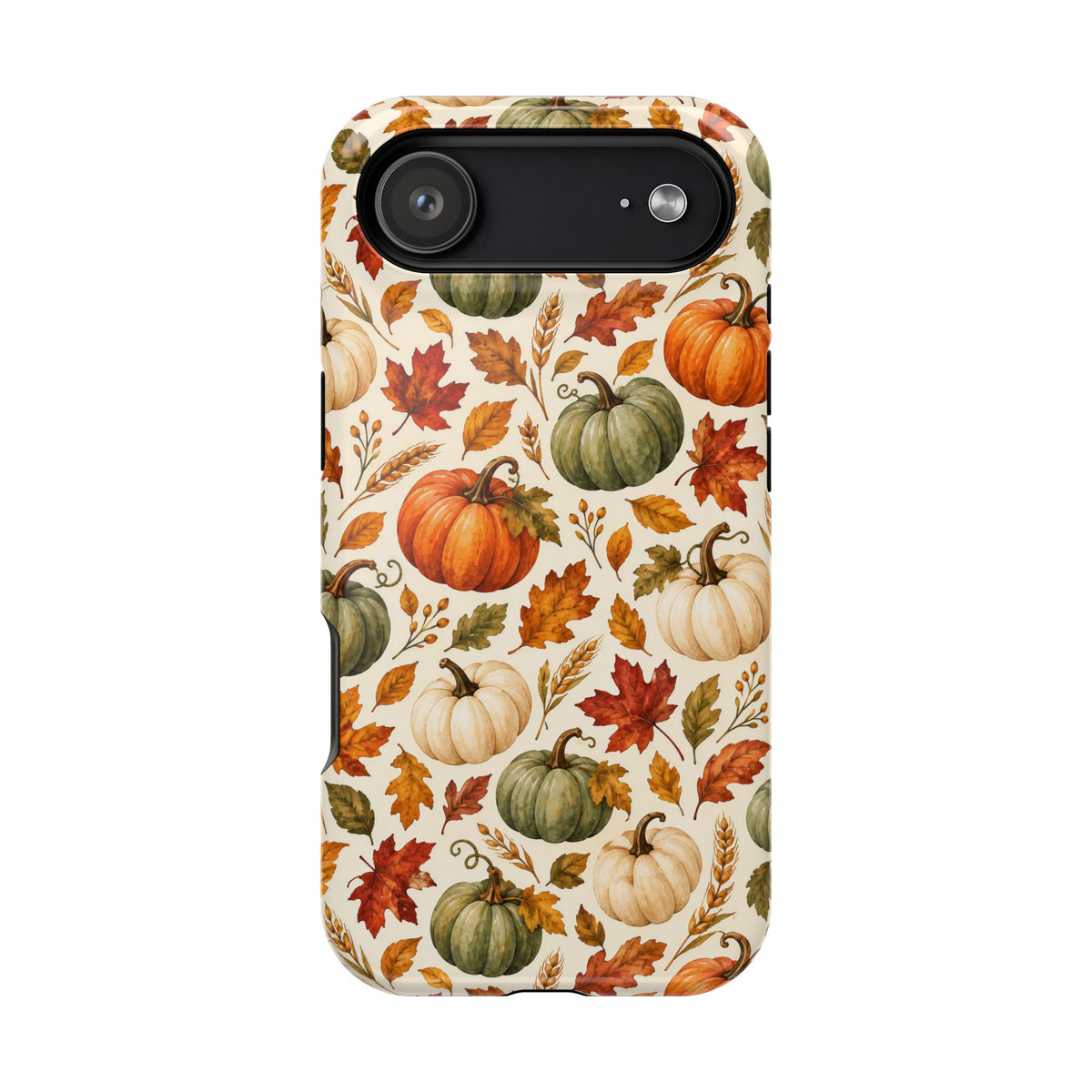 Pumpkin Patch iPhone case shown with the camera cutout