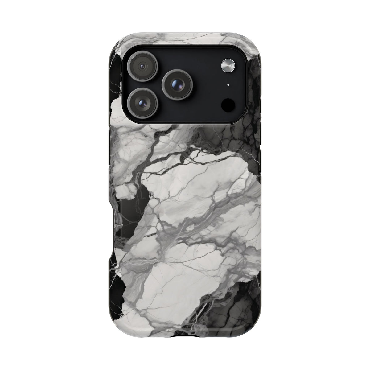 Black and white marble MagSafe iPhone case — view 20