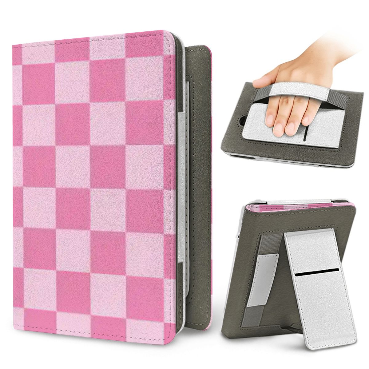 Pink Checkerboard Kindle case for Kindle Paperwhite, view 2