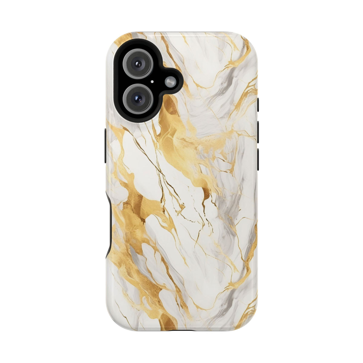 White and gold marble MagSafe iPhone case — view 2