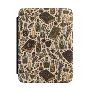 Herbalist's Apothecary Kindle case — witchy apothecary print on cream, gift for book lovers