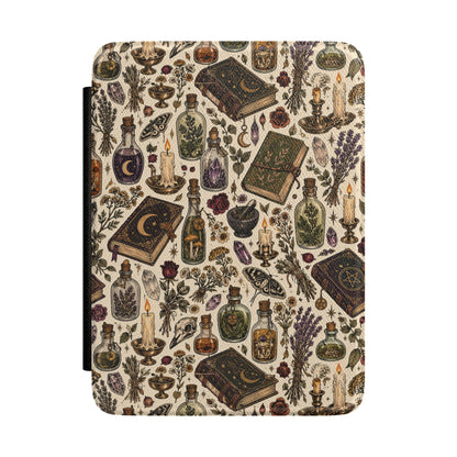 Herbalist's Apothecary Kindle case — witchy apothecary print on cream, gift for book lovers