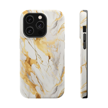 White and gold marble MagSafe iPhone case — view 6