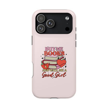 Sticker-style bookish phone case in hand