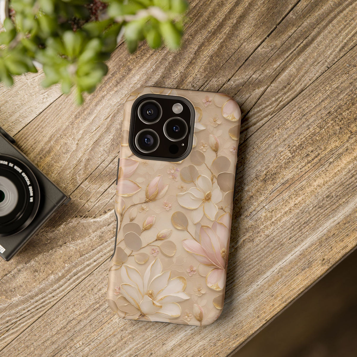 Gilded Magnolia Phone Case — MagSafe Compatible