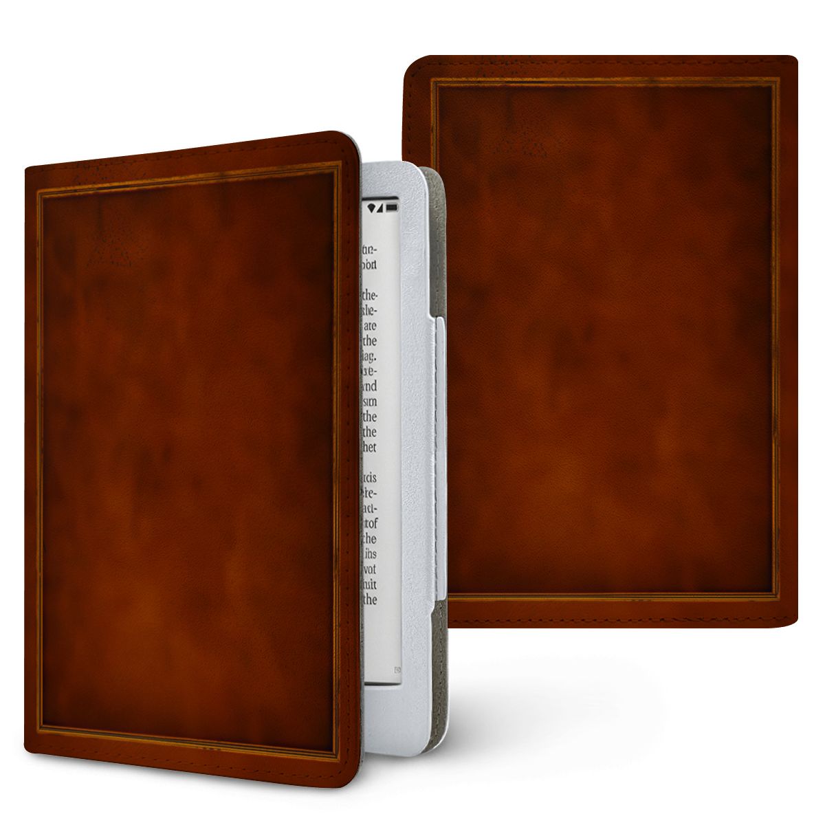 Antique Leather Book Kindle case, printed front and back, fits Kindle Paperwhite 6.8 and 7 inch and Colorsoft