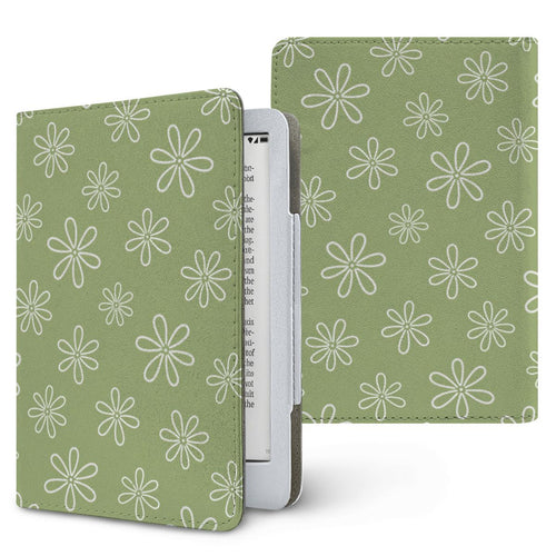 Line Daisy Kindle case, printed front and back, fits Kindle Paperwhite 6.8 and 7 inch and Colorsoft