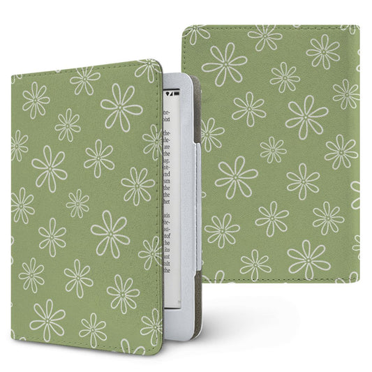 Line Daisy Kindle case, printed front and back, fits Kindle Paperwhite 6.8 and 7 inch and Colorsoft