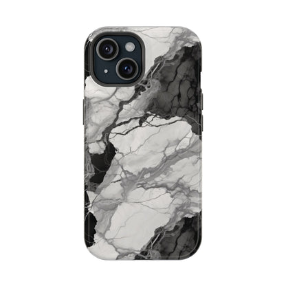Black and white marble MagSafe iPhone case — view 13