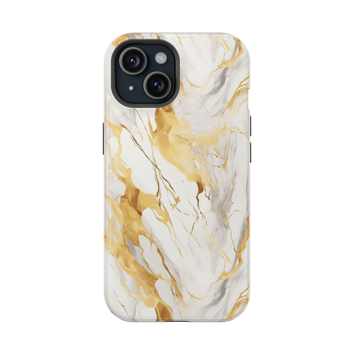 White and gold marble MagSafe iPhone case — view 13