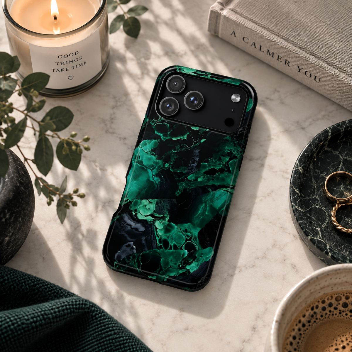 Malachite MagSafe iPhone case — view 2
