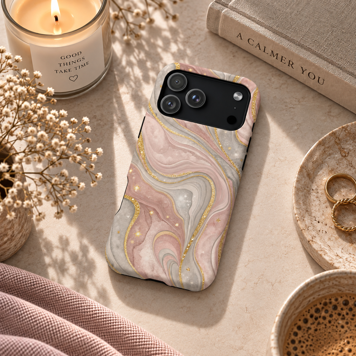 Rose quartz marble MagSafe iPhone case — view 32