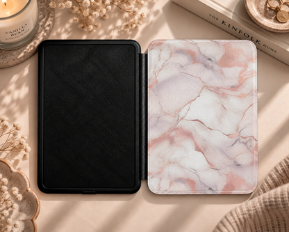 Blush marble Kindle case in vegan leather — view 4