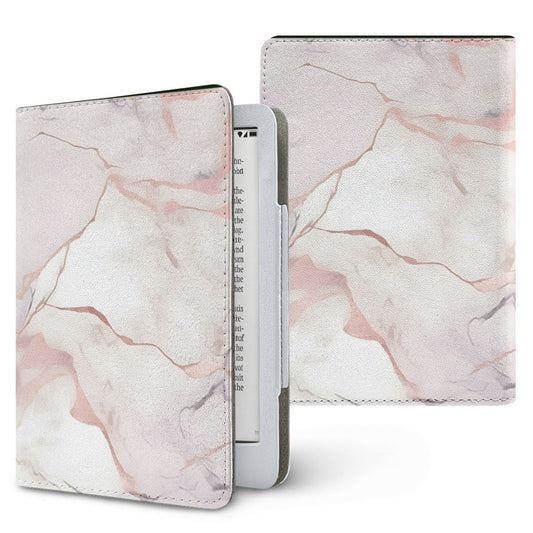 Blush Marble Kindle case — soft pink, printed front and back