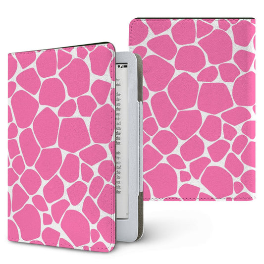 Pink Giraffe Kindle case — pink animal print, printed front and back