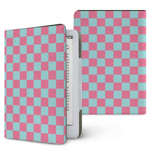 Pink & Mint Check Kindle Case