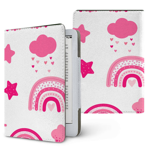 Pink Rainbow Kindle case — pink rainbow, printed front and back