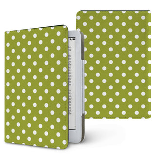 Chartreuse Polka Dot Kindle case — lime dot, printed front and back