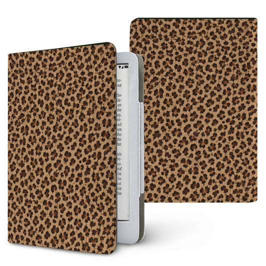 Classic Leopard Kindle case — classic leopard spots on warm caramel, printed front and back